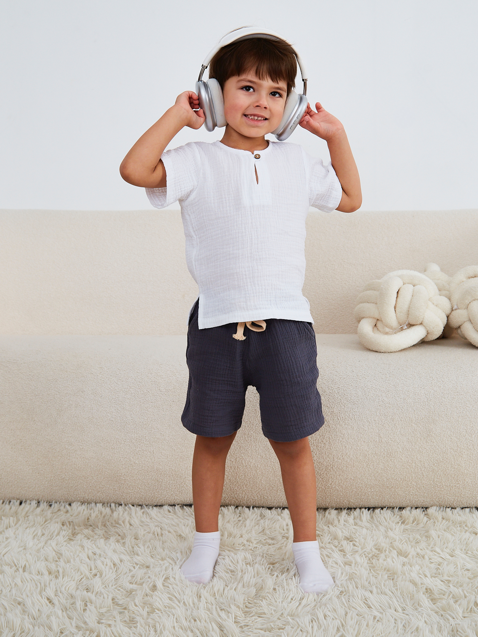 Шорты MOUN Шорты_муслин_темносерый - фото 11