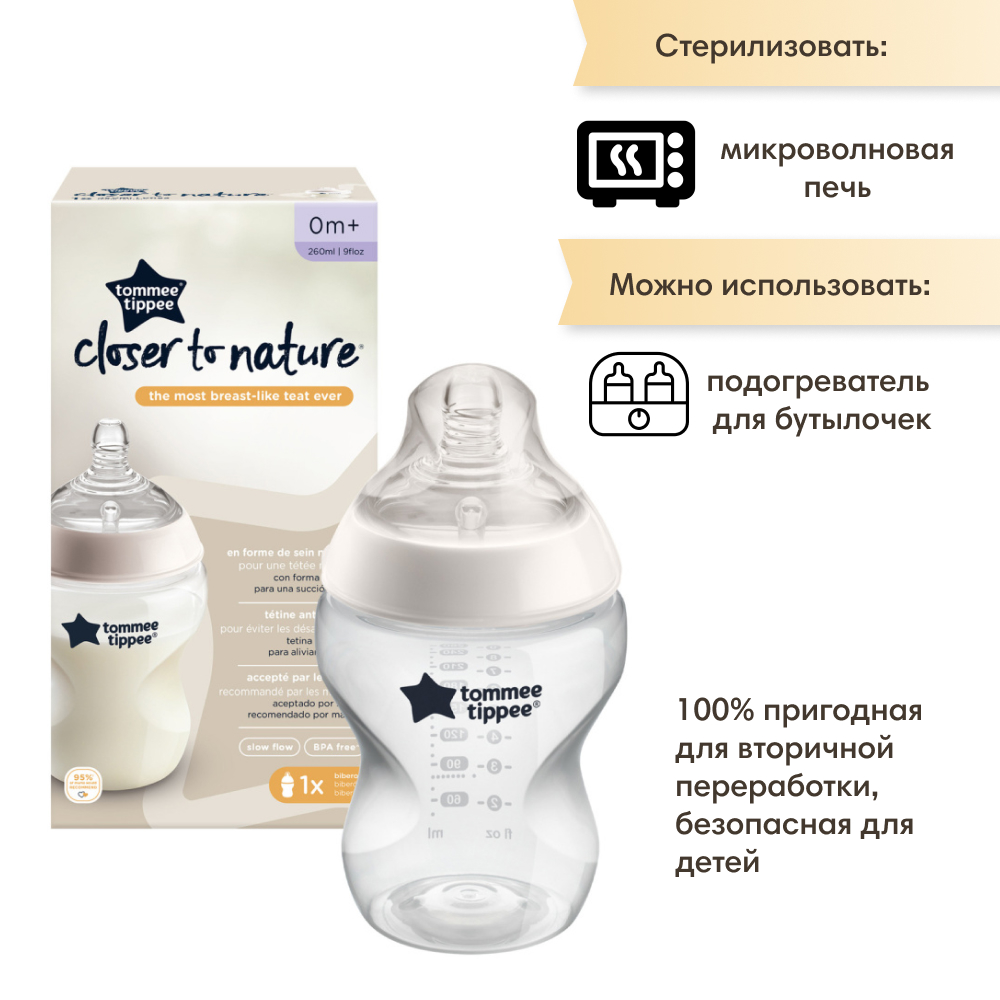 Бутылочка Tommee tippee 260 мл в ассортименте - фото 2
