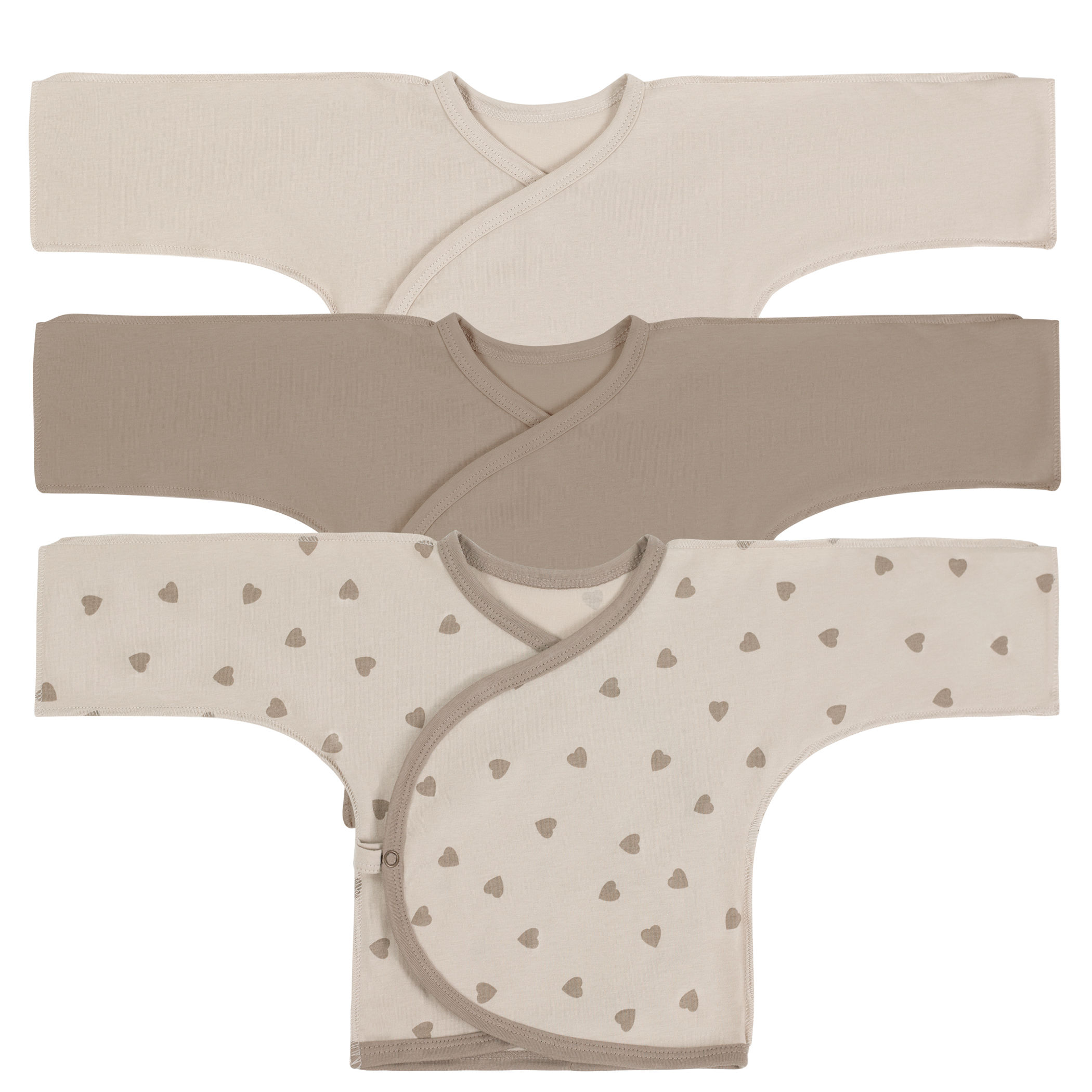 Распашонка 3 шт Фабрика Бамбук MU011014KNR/116MU/Шоколад_сердечки - фото 1