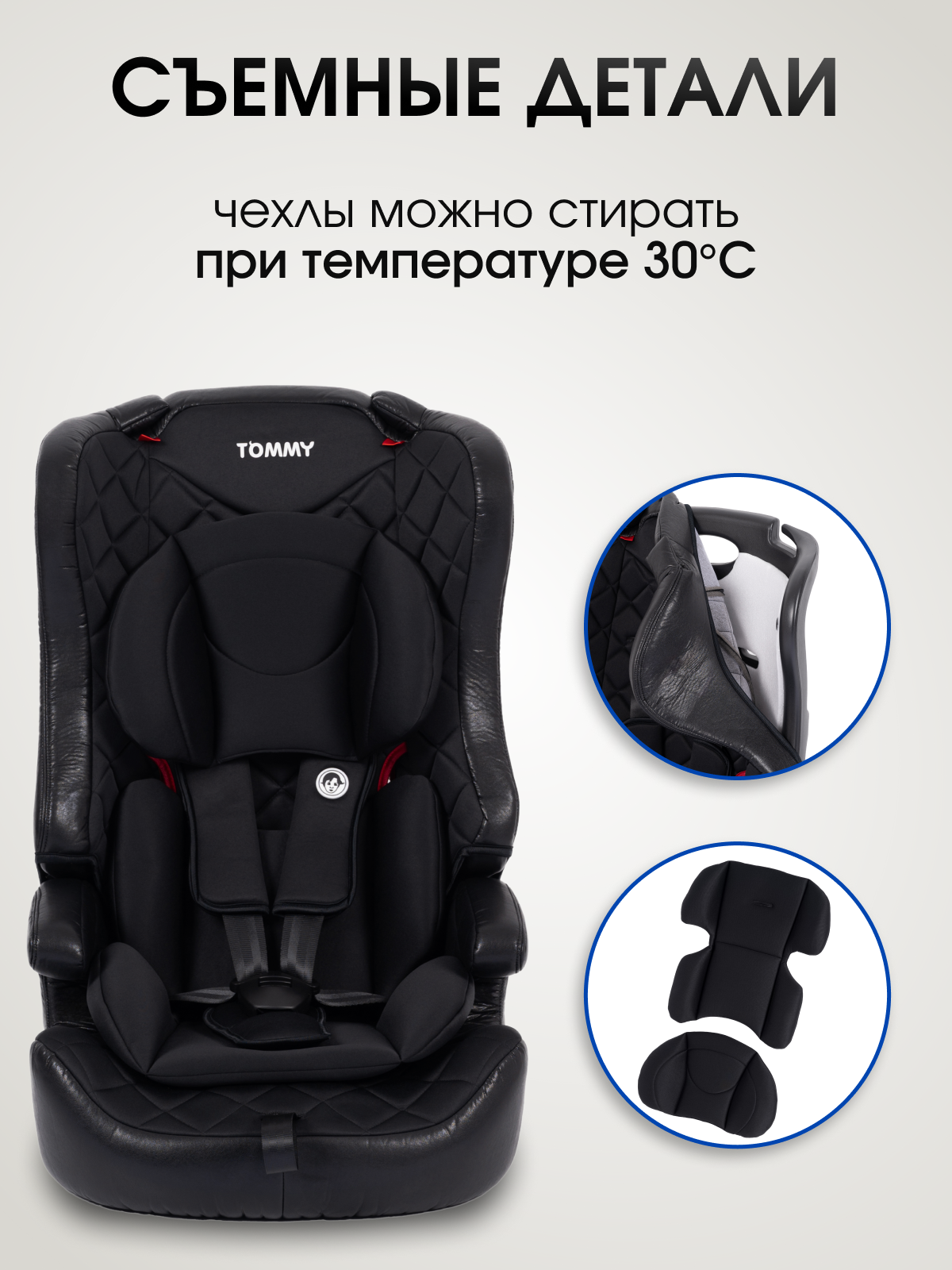 Автокресло TOMMY 1/2/3 (9-36 кг) черный - фото 5