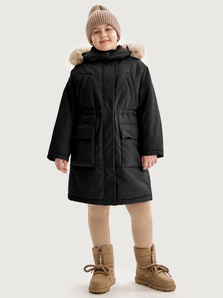 Изображение товара Зимняя парка для девочек NIKASTYLE 128 с меховым капюшоном водоотталкивающая теплая Изображение товара Зимняя парка для девочек NIKASTYLE 128 с меховым капюшоном водоотталкивающая теплая