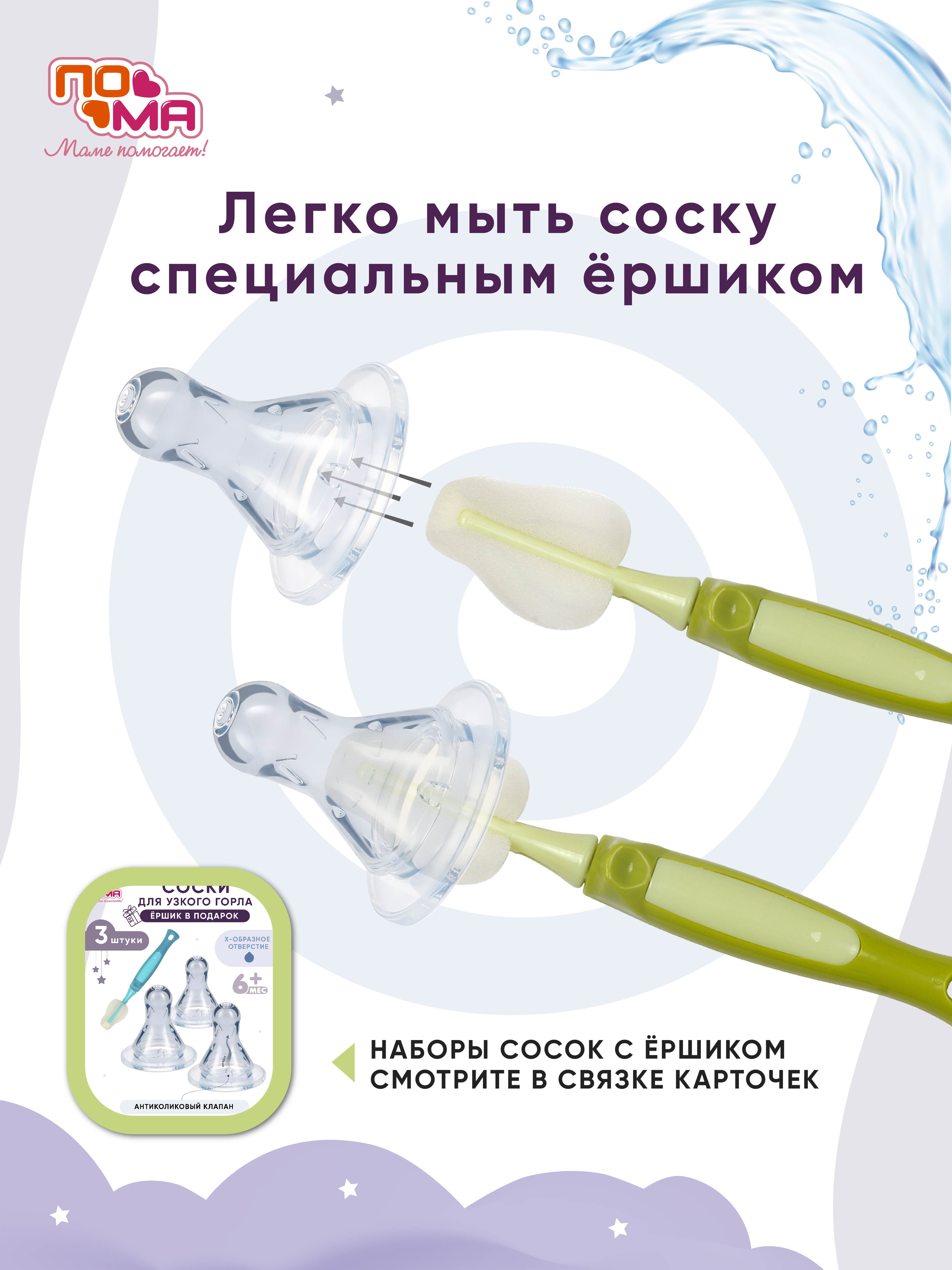 Соска Пома силикон M (медленный поток) 2 шт. - фото 5