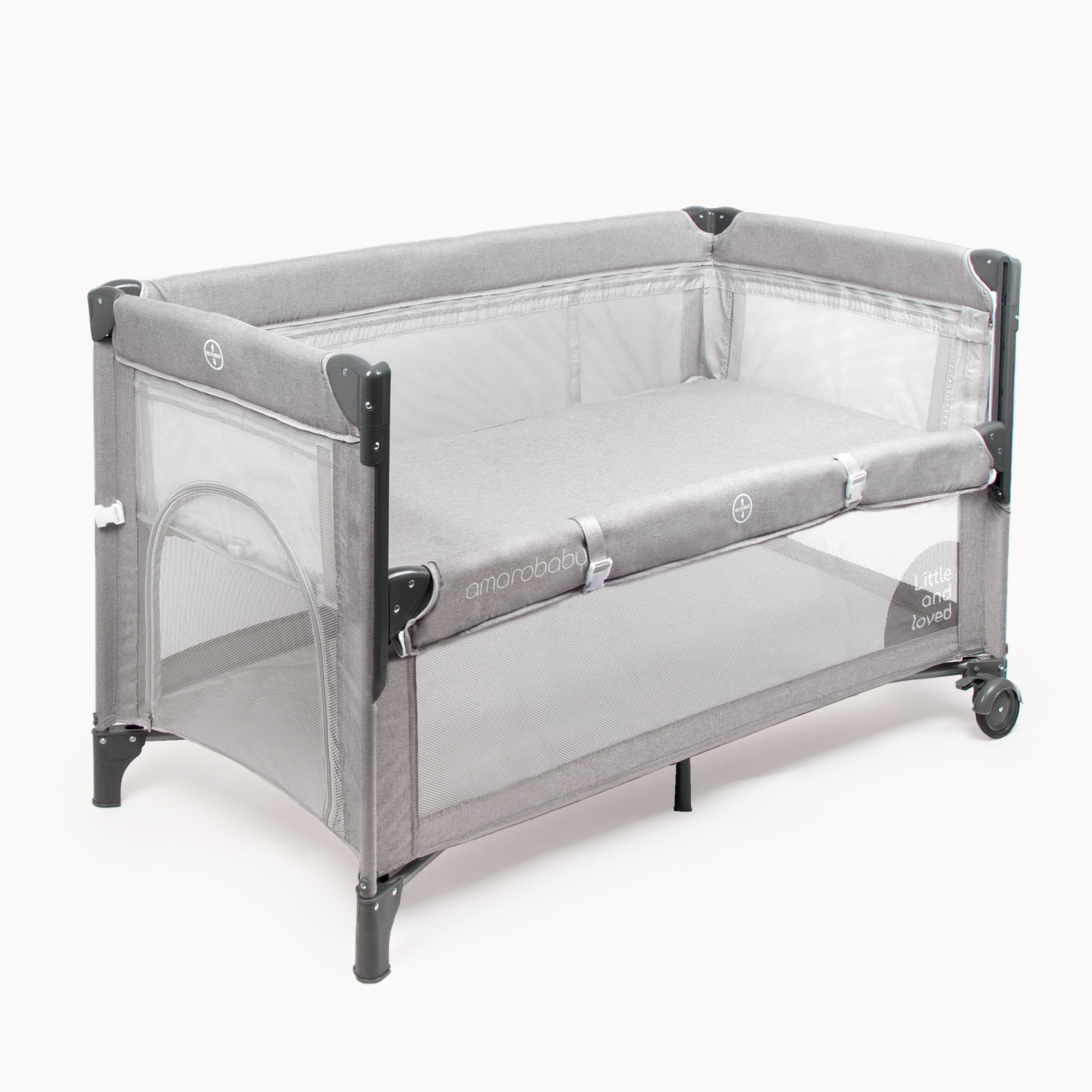 Манеж-кровать Amarobaby transform Classic прямоугольный серый AMARO-26TrC/11 - фото 16