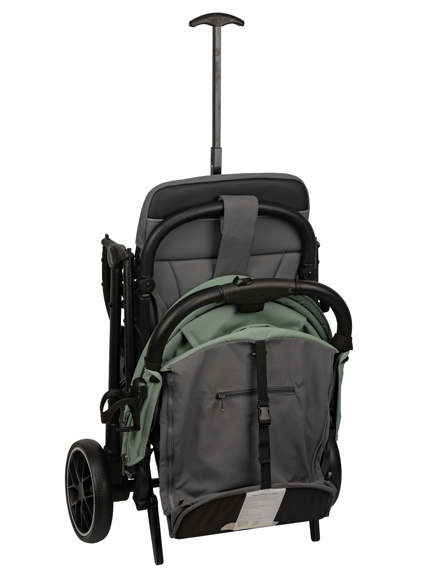 Коляска прогулочная Indigo Skip для путешествий, зеленый зеленый - фото 28