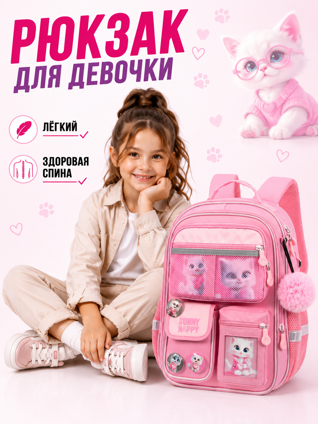 Рюкзак Sunny Happy набор 7 в 1 - фото 2