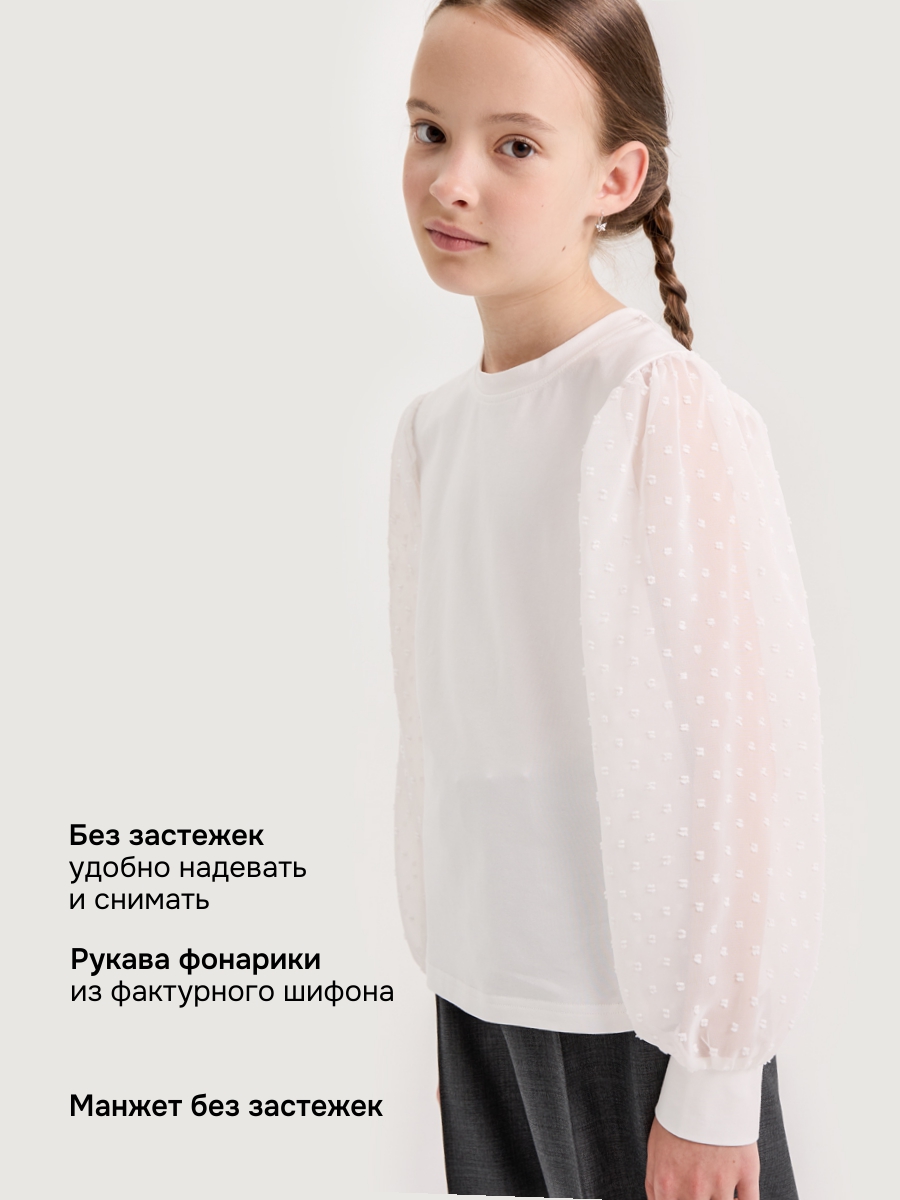 Блузка NIKASTYLE 4ш21425 белый - фото 5