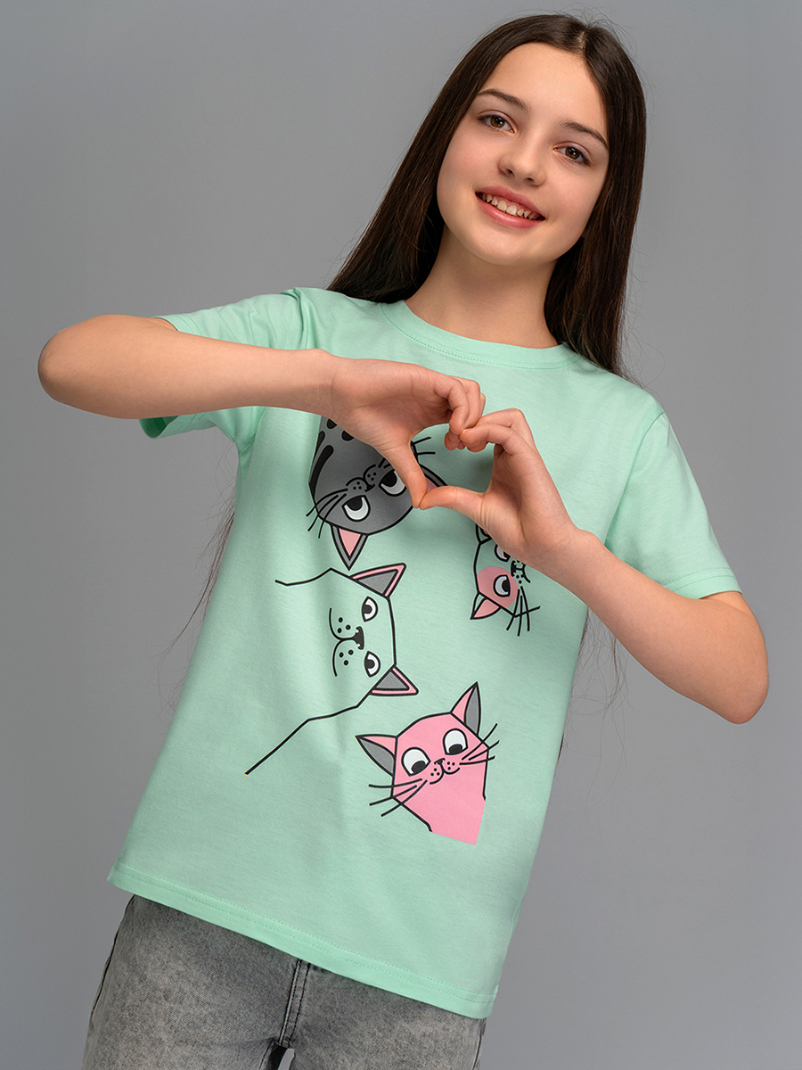 Футболка HappyFox HF66031Dкотики.ментоловый - фото 9