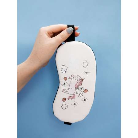 Маска для сна iLikeGift Unicorn in the clouds white с гелевым вкладышем