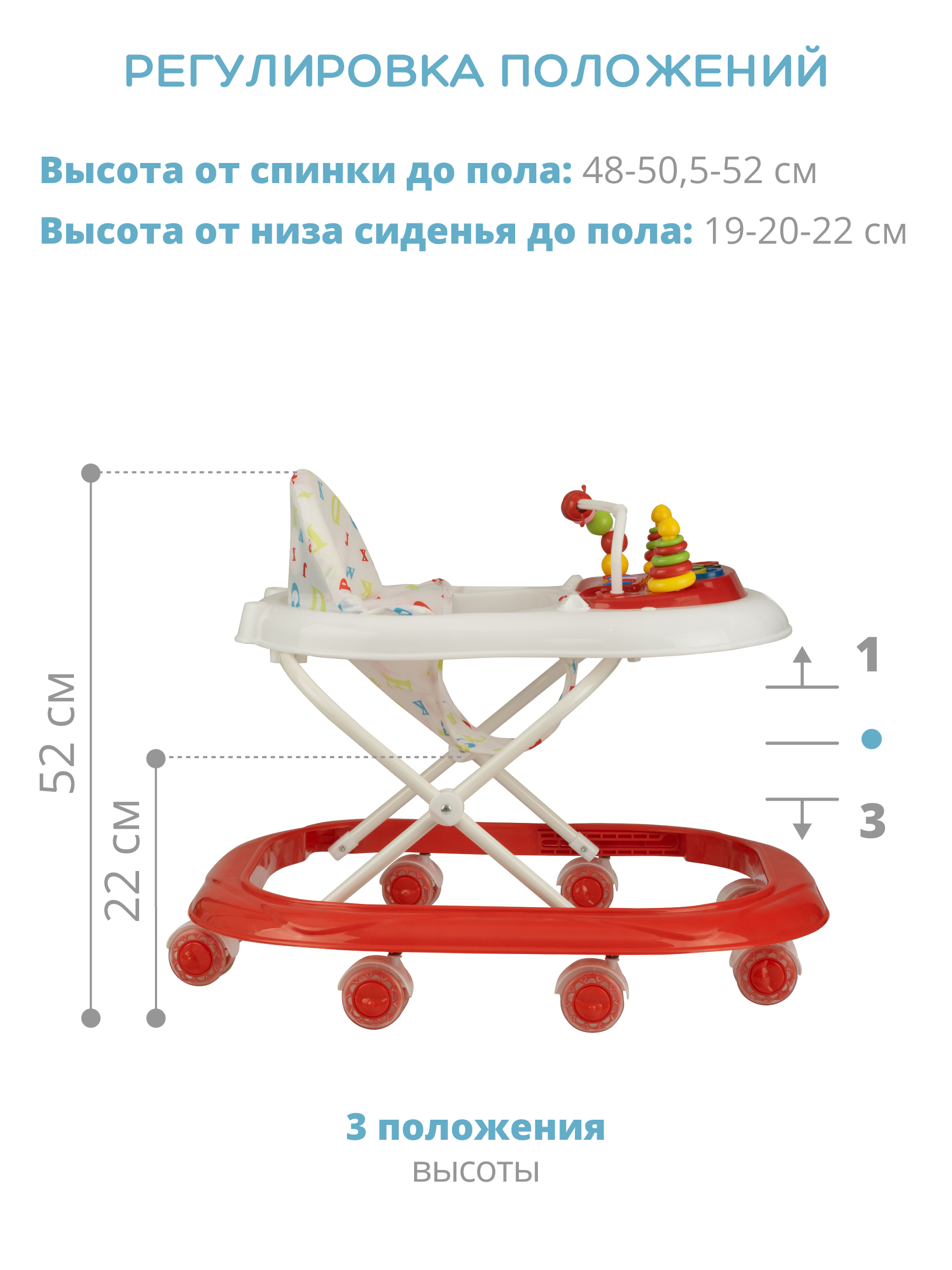 Ходунки Indigo Abc C красный - фото 3