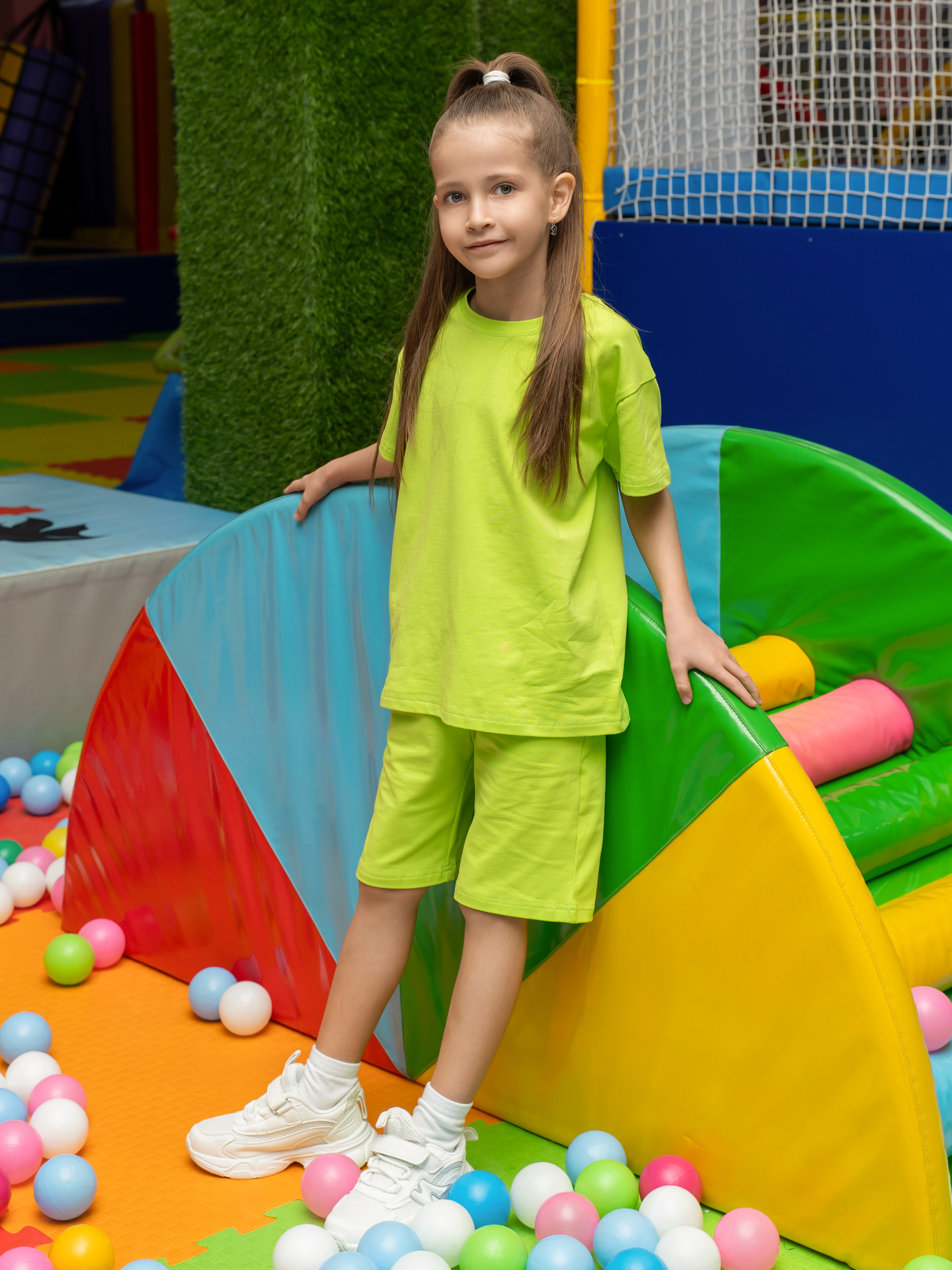 Футболка и шорты Утенок 7067 салат - фото 3