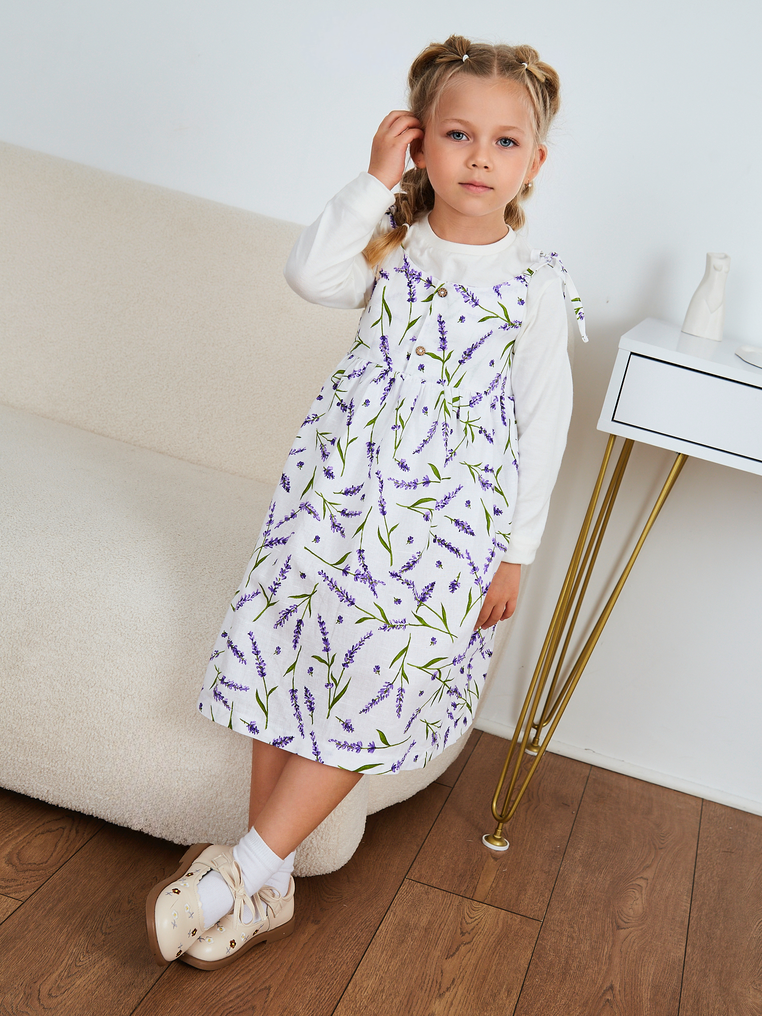 Сарафан MOUN сарафан_девочки_лаванда.бел - фото 13