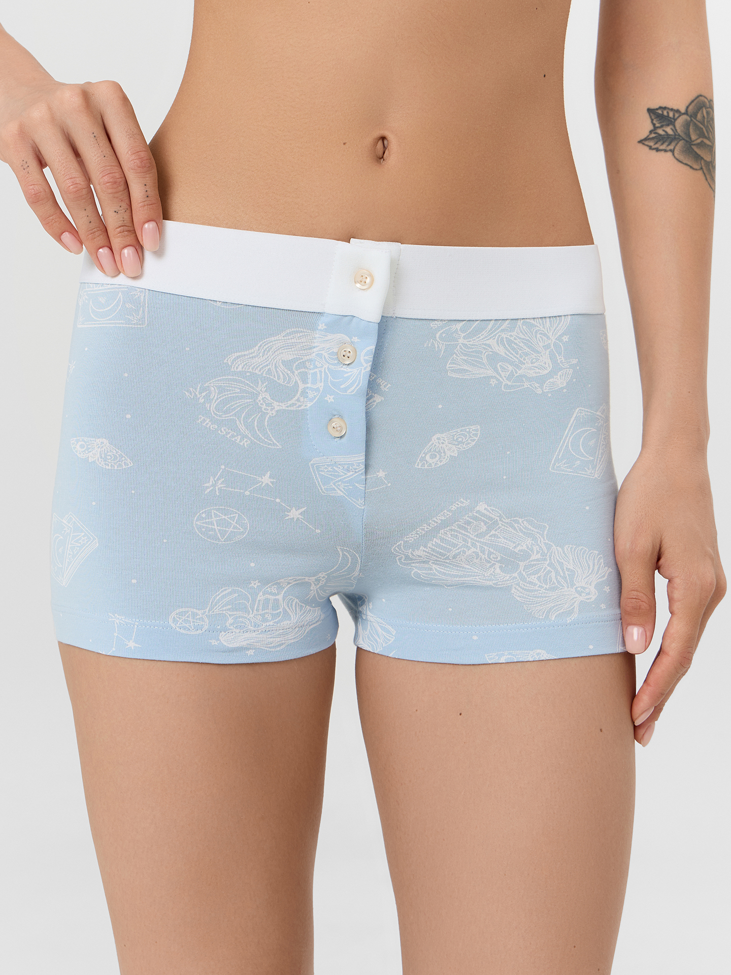 Пижама Mark Formelle (Марк Формэль) 592638/серо-голубой +таро на голубом +печать - фото 9