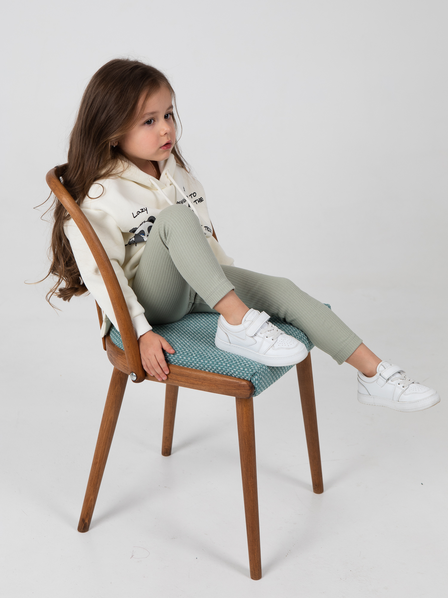 Леггинсы LEVA леггинсы для девочки_рубчик шалфей_полынь - фото 10