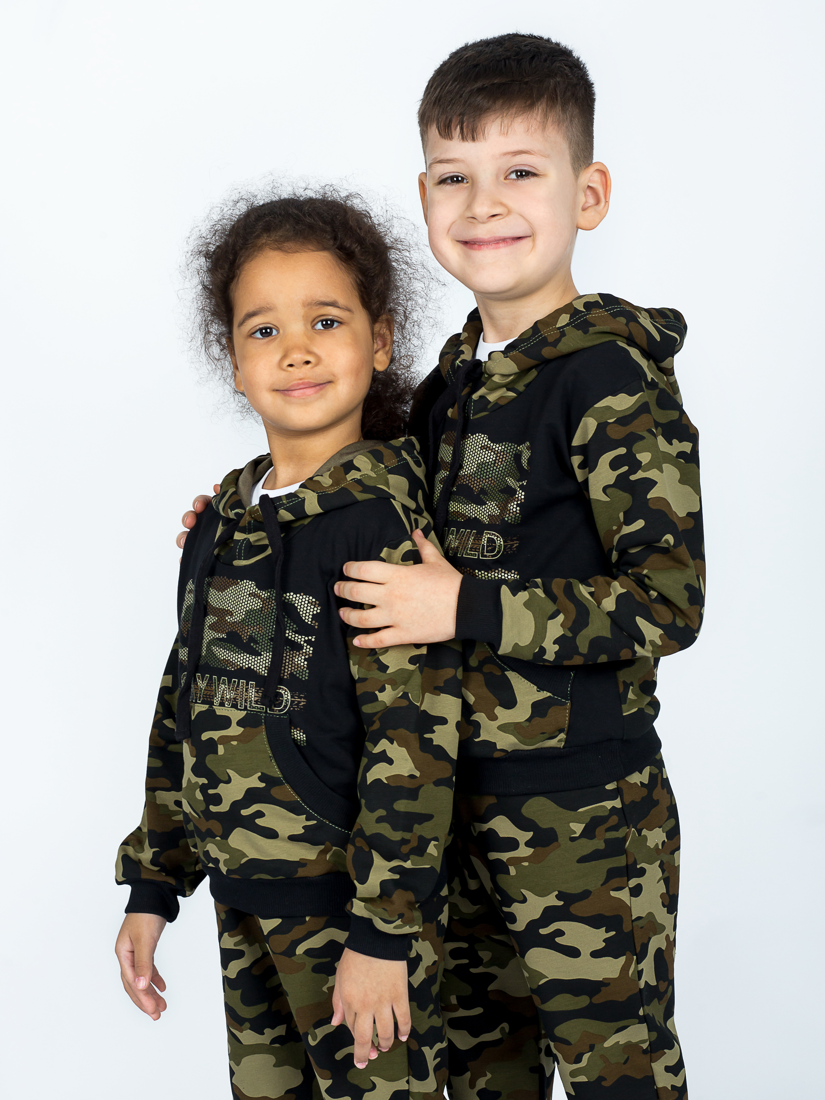 Костюм спортивный KiMMi Baby КБ-1308747 хаки черный милитари - фото 22
