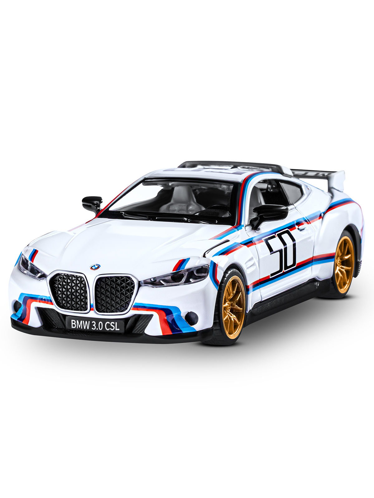 Автомобиль АВТОпанорама BMW 3.0 CSL 1:34 белый JB1251661 - фото 12