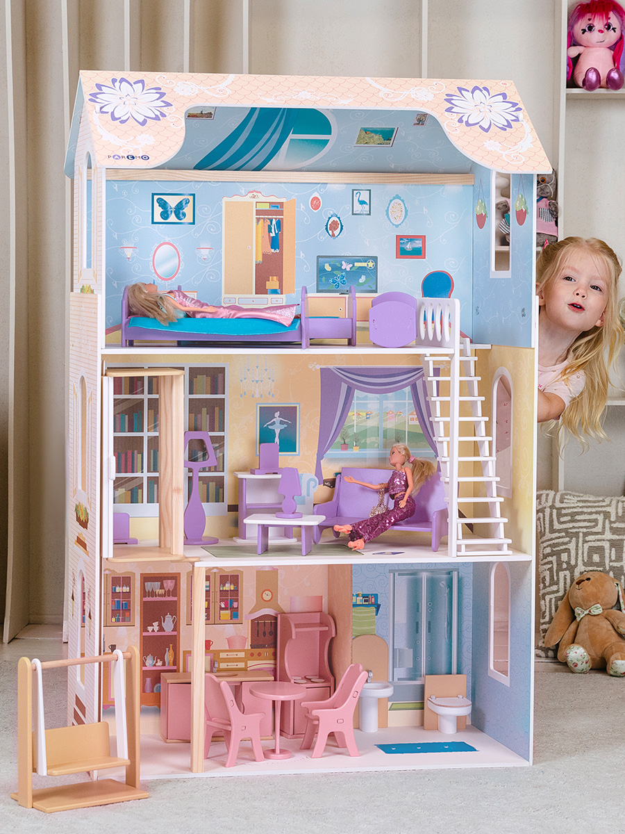 Домик для кукол PAREMO 120 см с мебелью PD315-03 - фото 1