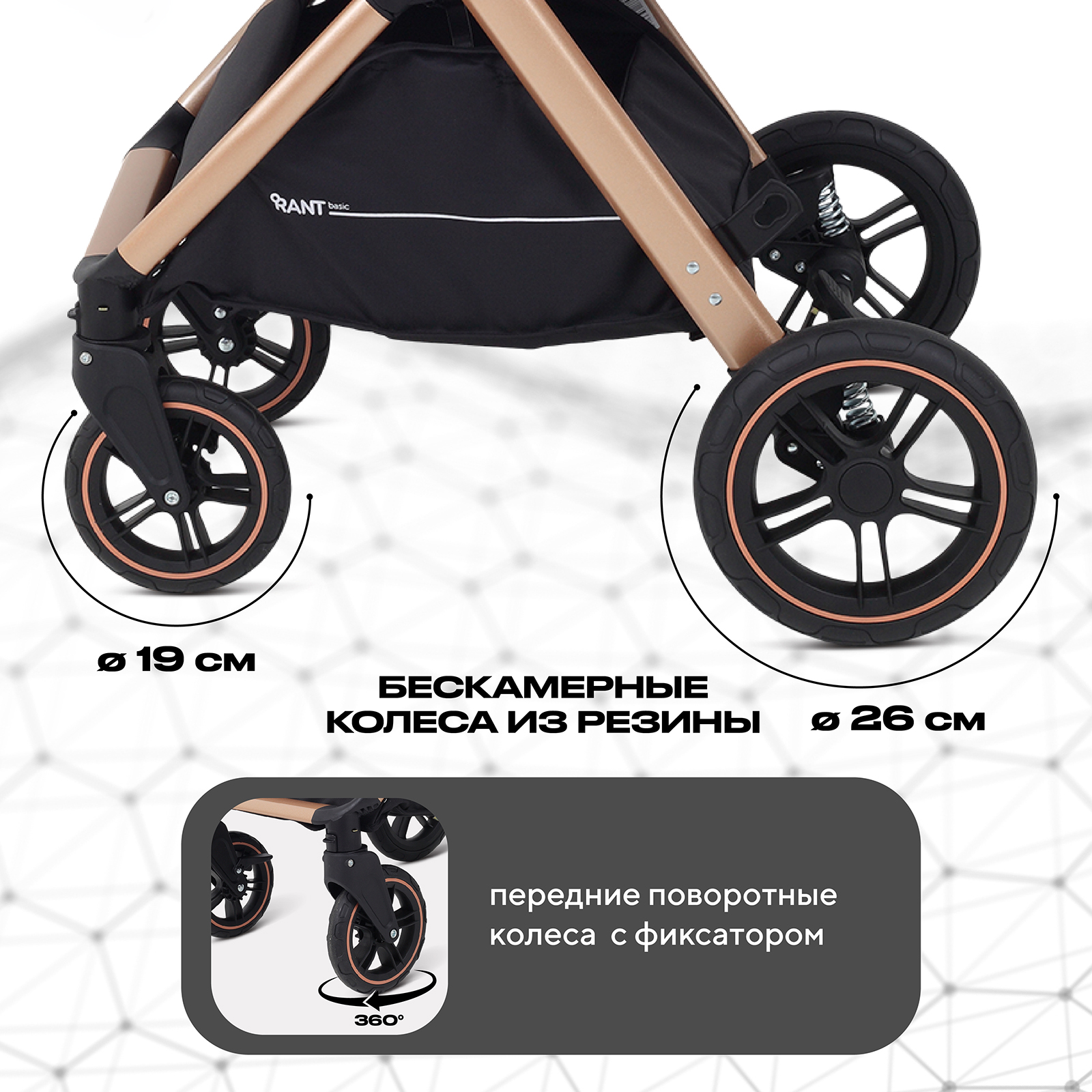 Коляска трансформер Rant Basic ROLLER GOLD - фото 10