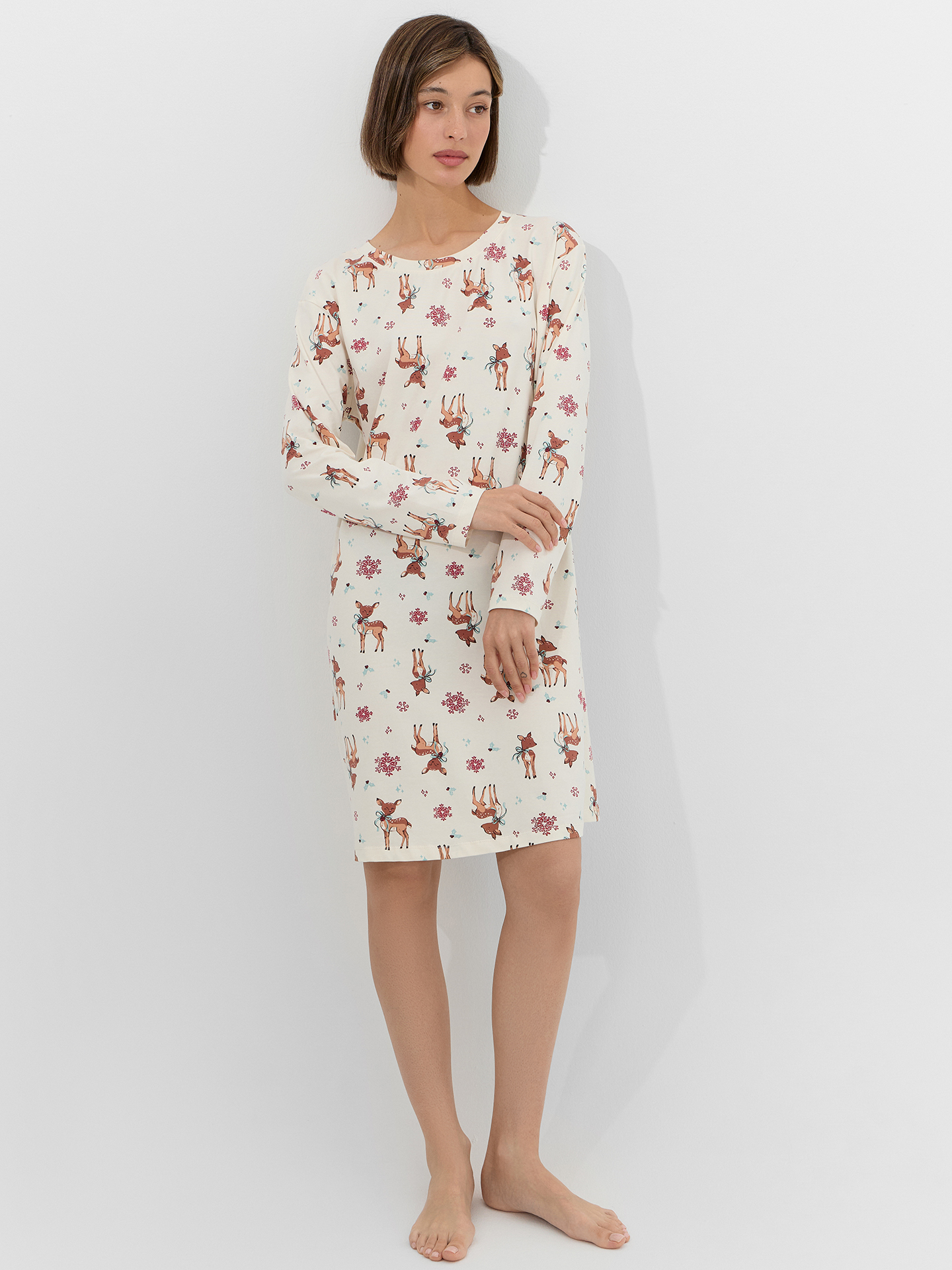Сорочка ночная Mark Formelle (Марк Формэль) 572388/олени на молочном - фото 4