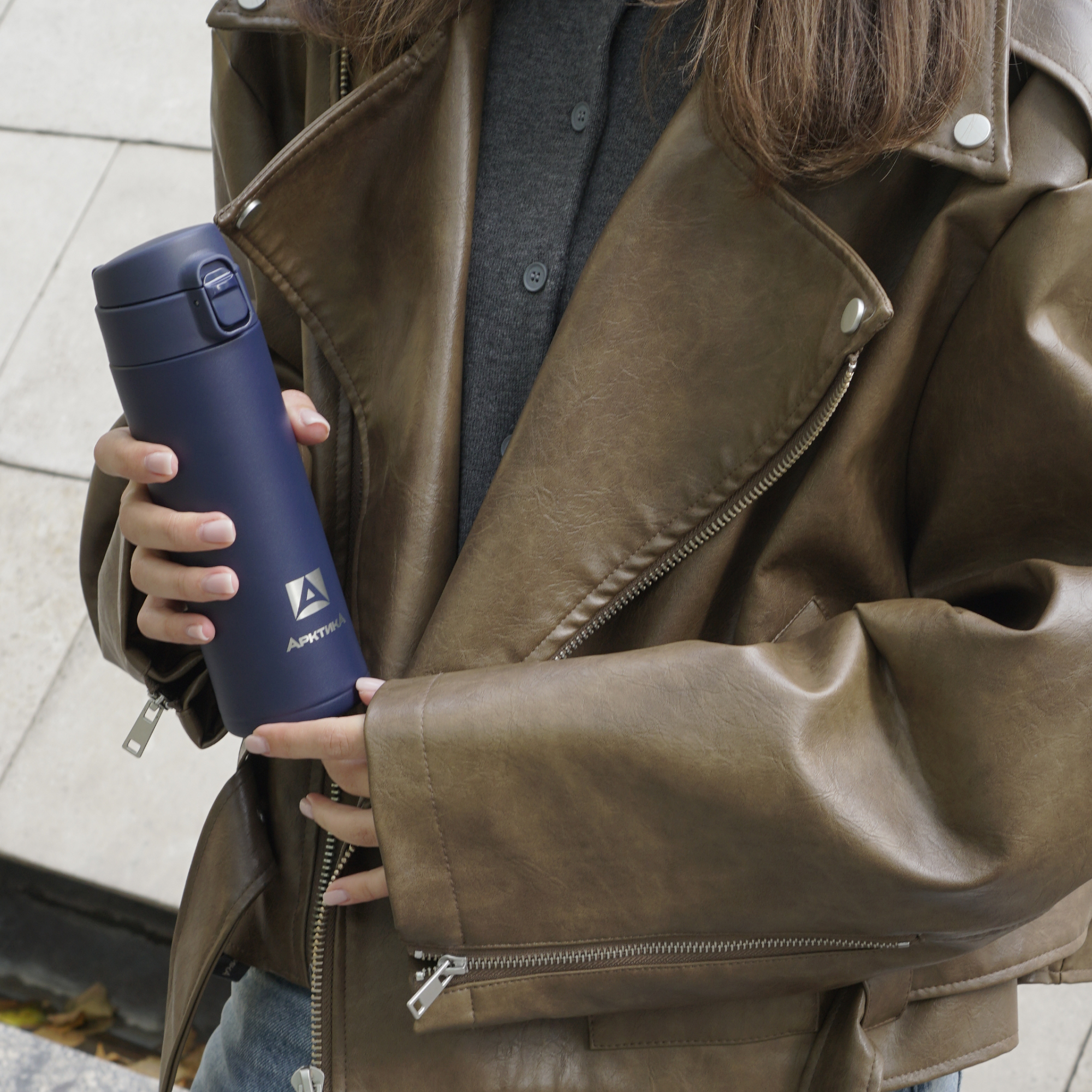 Термокружка Арктика 701-420 текстурный синий с ситечком - фото 6