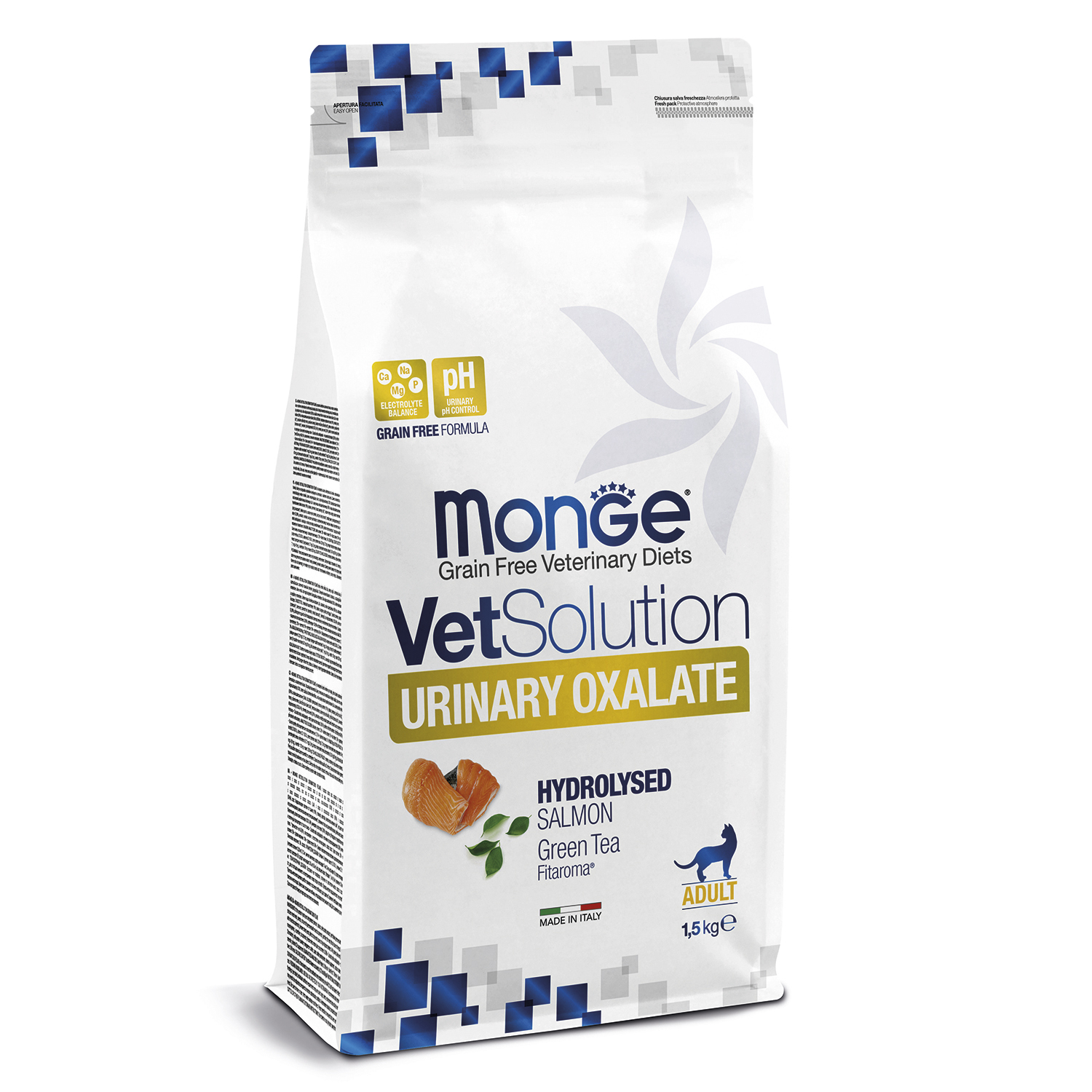Корм для кошек диетический MONGE VetSolution Cat Urinary Oxalate при оксалатном течении МКБ 1.5кг - фото 1