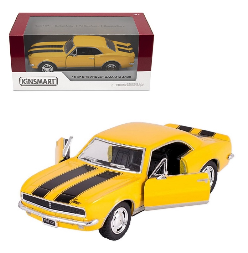 Автомобиль KINSMART Chevrolet Camaro Z/28 1967 1:36 желтая 1:36 KT5341W/1 - фото 1