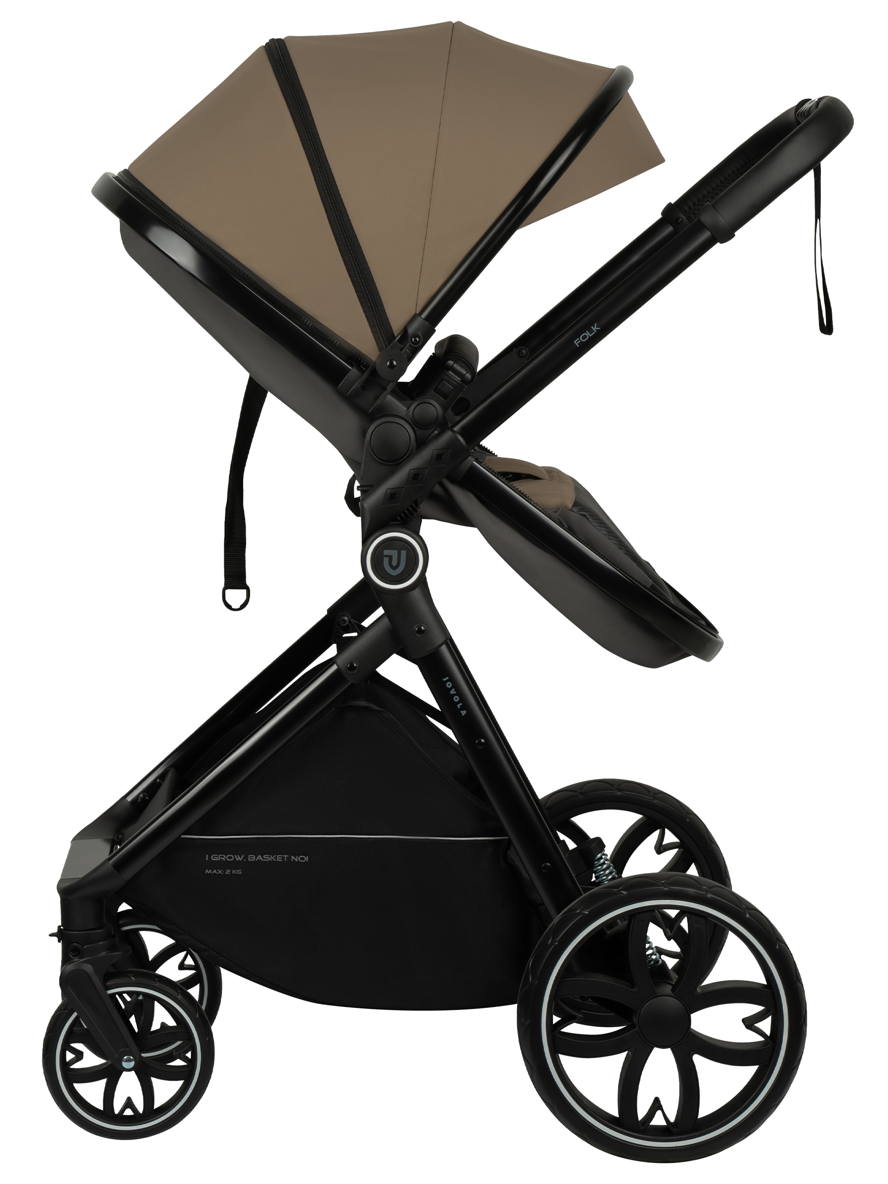 Коляска трансформер JOVOLA 3в1 Folk, темно-бежевый - фото 20