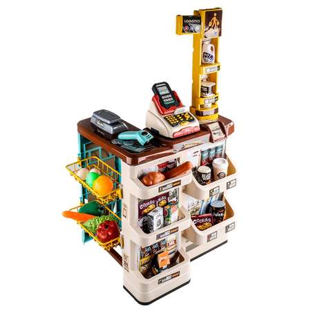 Игровой набор Jiacheng продукты, тележки и корзинки, прилавок, касса