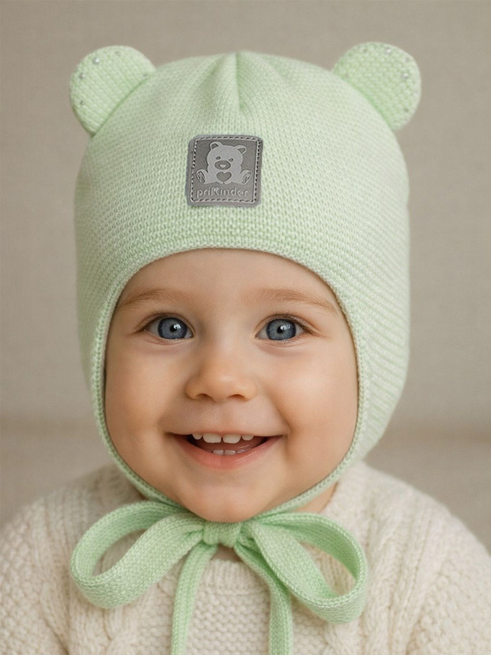 Шапка ПриКиндер D2-1890 Цвет: Мятный/белый - фото 1