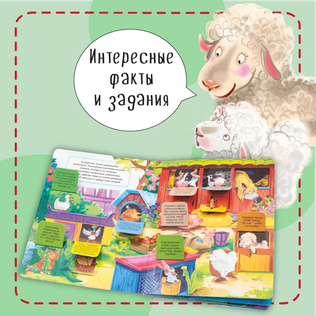 Книжка для малышей BimBiMon с окошками Кто живет в деревне? Виммельбух