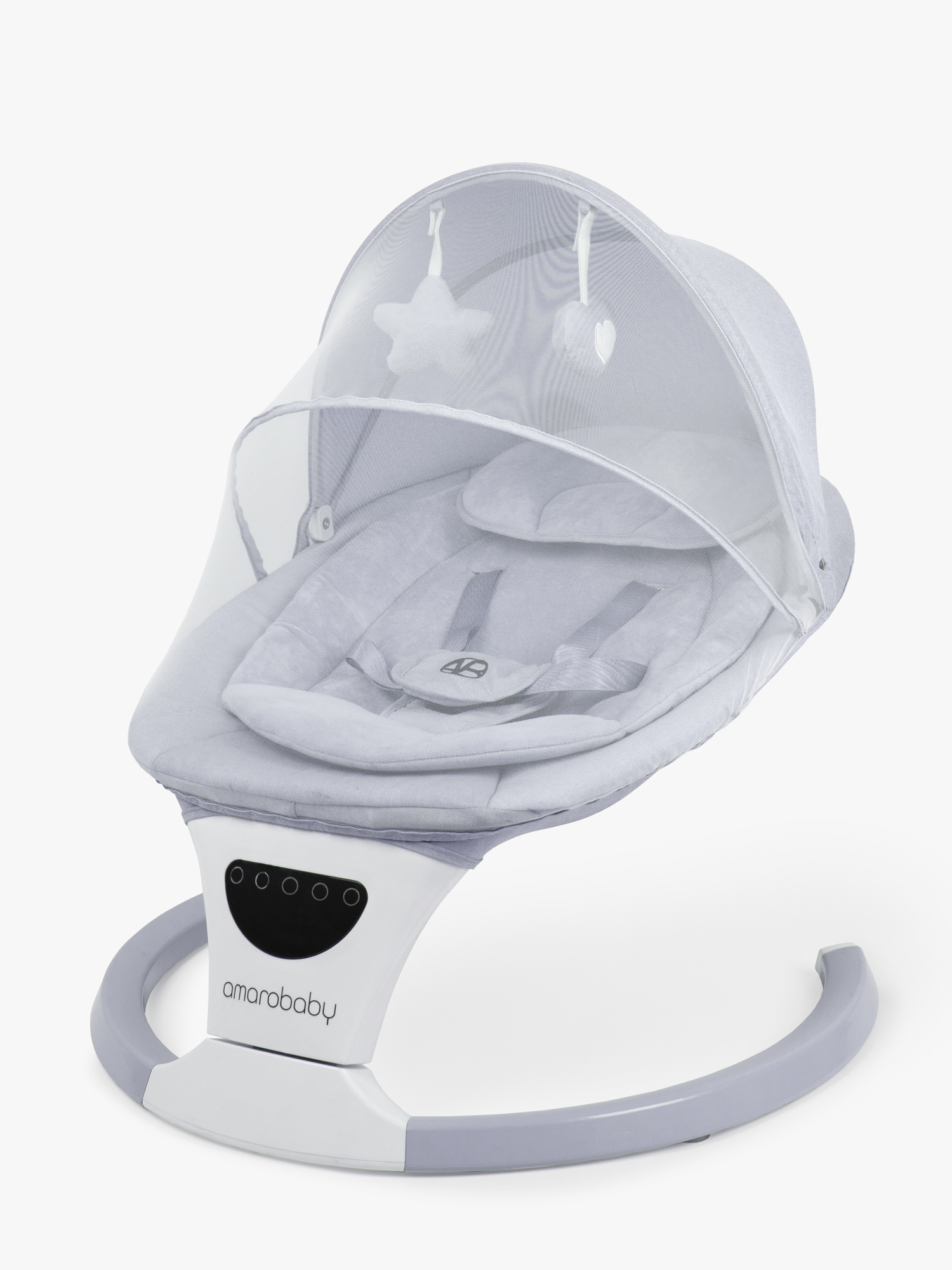 Электронные качели детские Amarobaby Teddy swing серый - фото 27