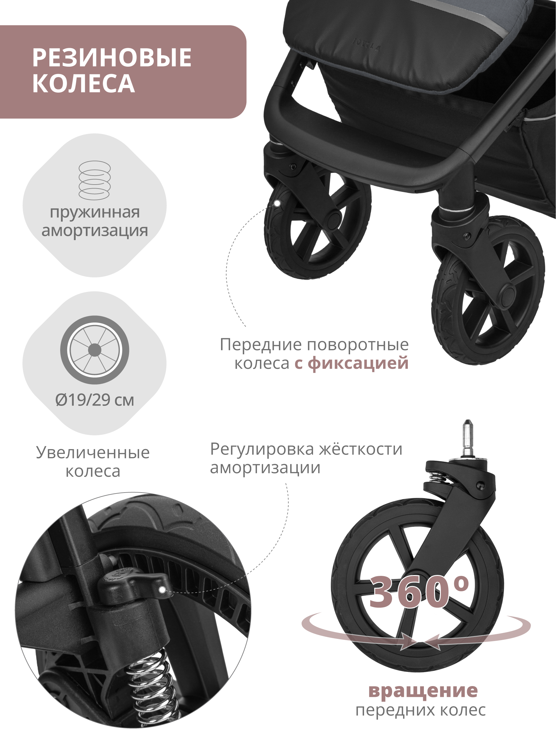 Коляска прогулочная JOVOLA VENTA графит - фото 8