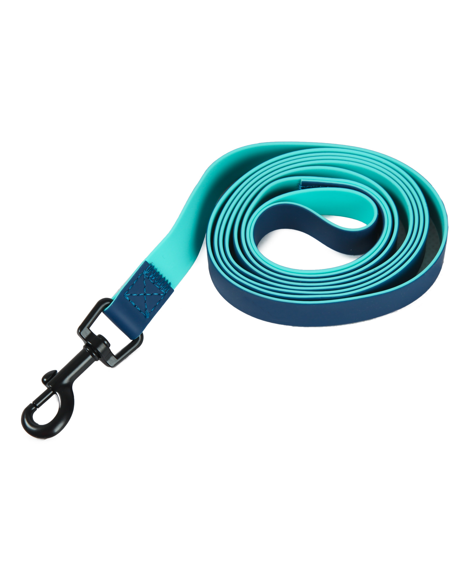 Поводок для собакaks Barbaks двухцветный голубо-синий водостойкий ПВХ 2.0*120см - фото 1