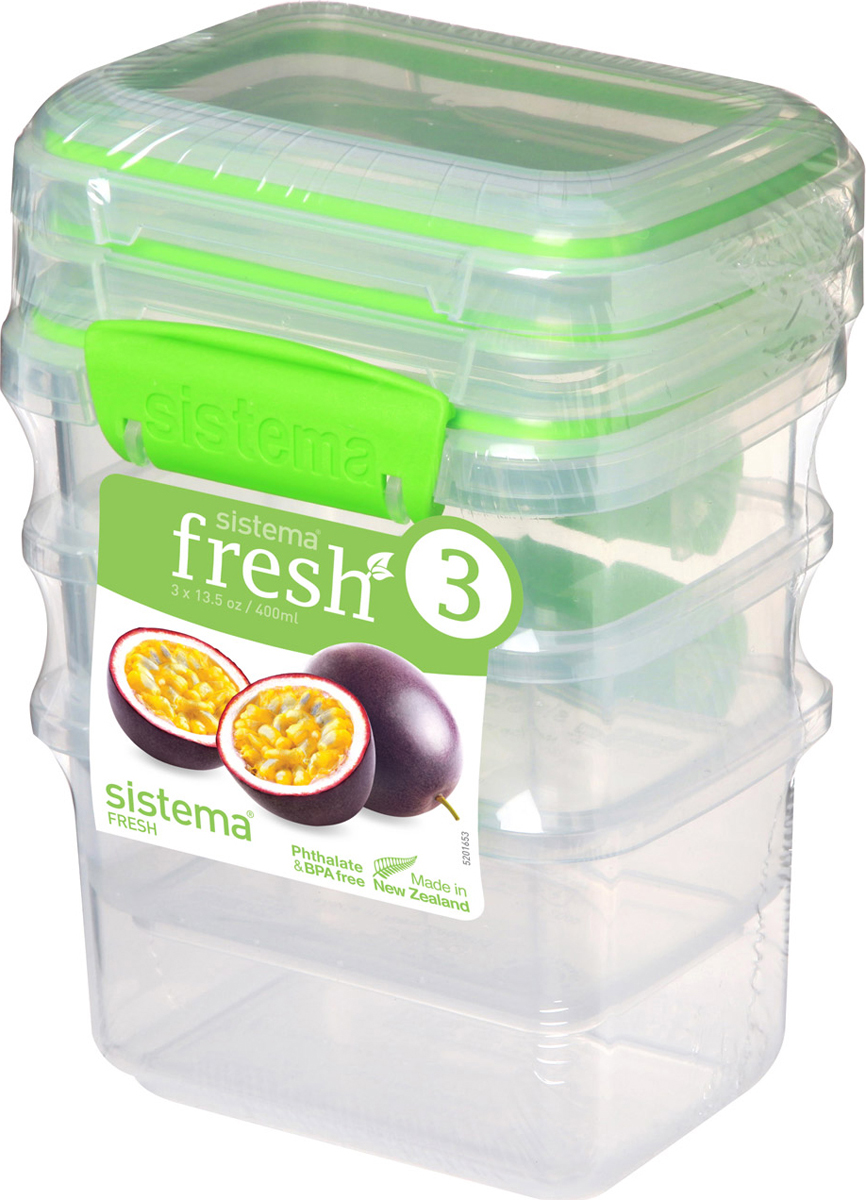 Изображение товара Набор контейнеров Sistema Fresh 400мл 3шт 951543 Изображение товара Набор контейнеров Sistema Fresh 400мл 3шт 951543