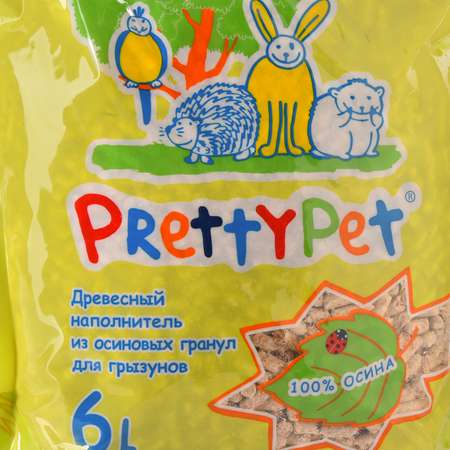 Наполнитель для грызунов и птиц PrettyCat осиновый 2кг