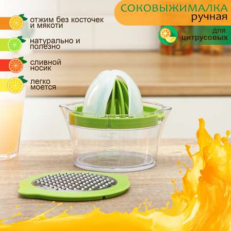 Соковыжималка Доляна Freshbo с контейнером и насадкой цвет зелёный