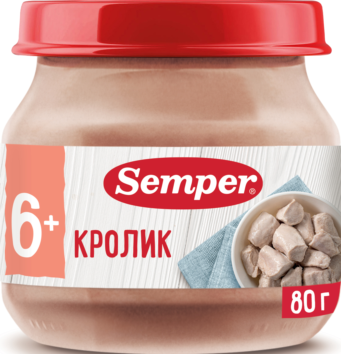 Пюре Semper Кролик с 6 мес 80 г - фото 1