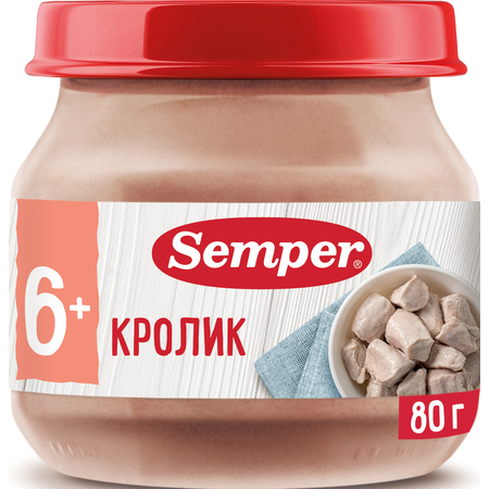 Пюре Semper Кролик с 6 мес 80 г