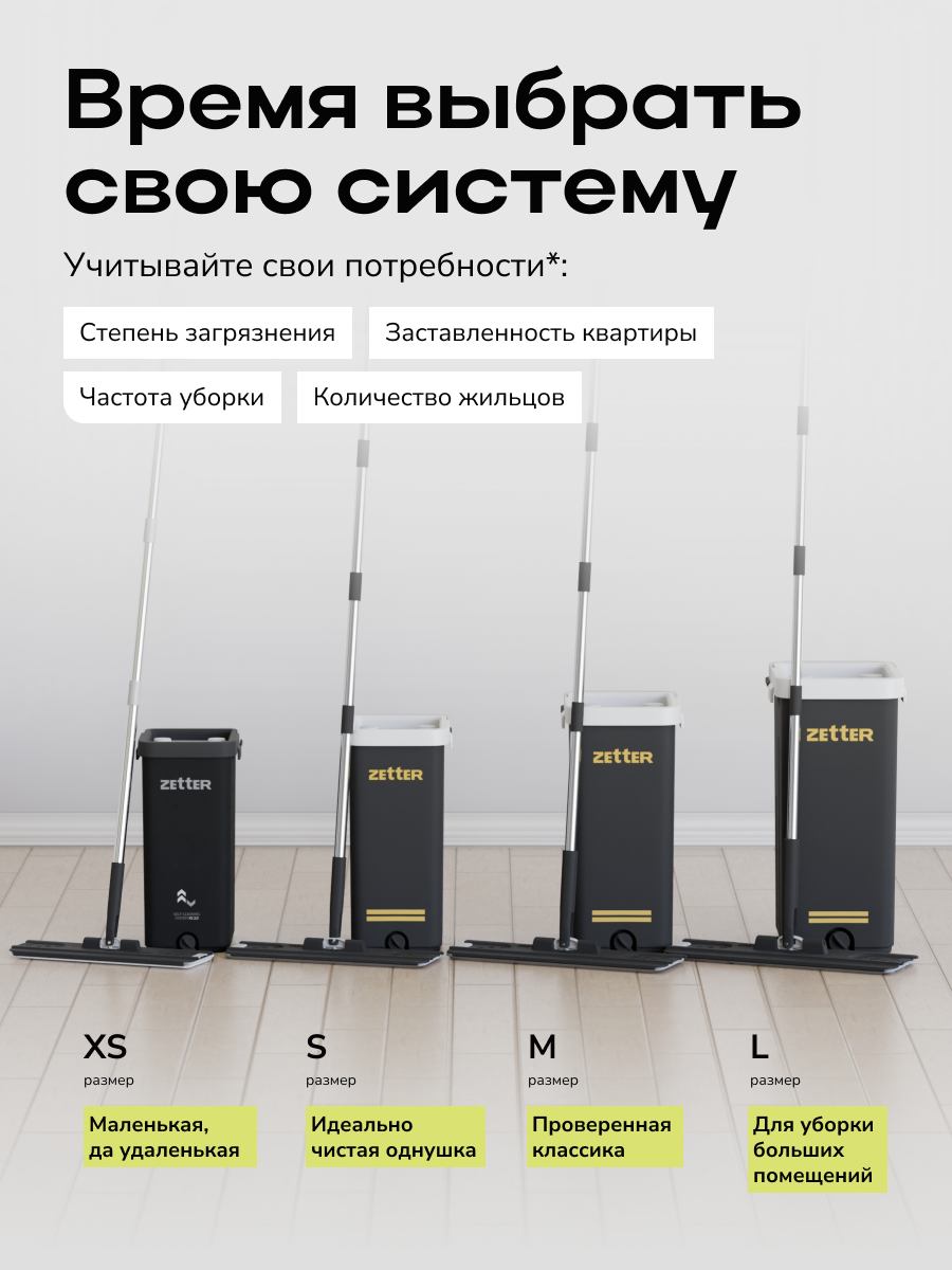 Швабра с отжимом и ведром Zetter M 2.0 (10 л) - фото 9