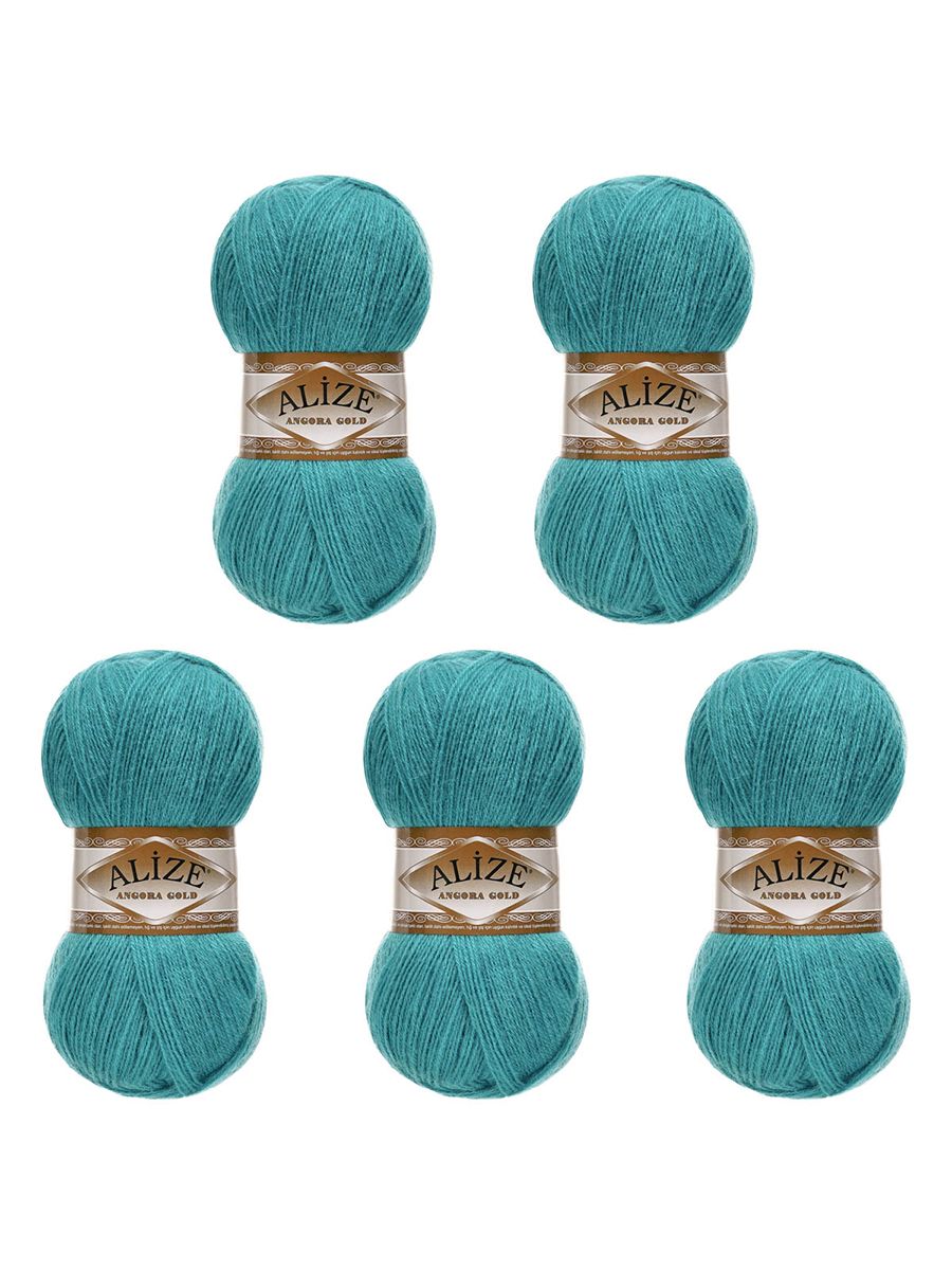 Пряжа Alize мягкая теплая для шарфов кардиганов Angora Gold 100г 550м 5 шт 164 лазурный - фото 6