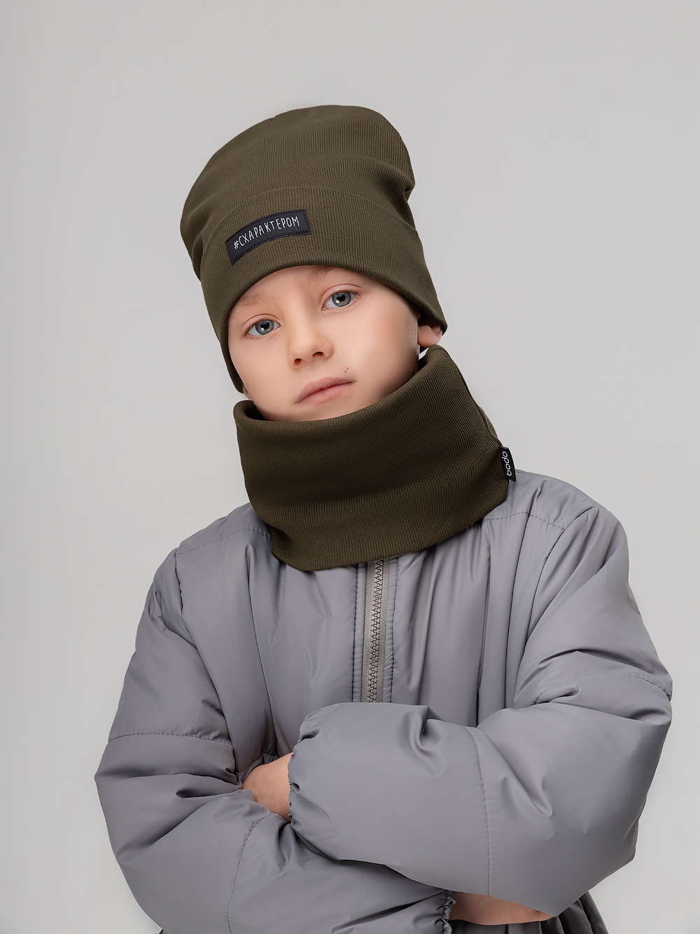 Шапка и снуд Bodo 13-176U_хаки - фото 3