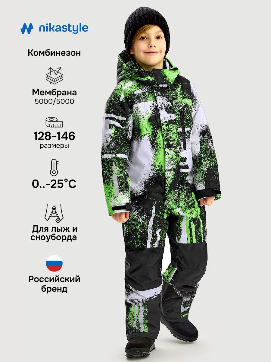 Комбинезон NIKASTYLE 8з1325 салат/черный - фото 2