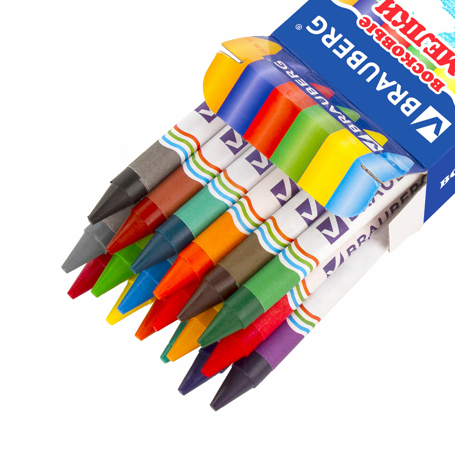 Восковые мелки Brauberg 18 шт. - фото 12