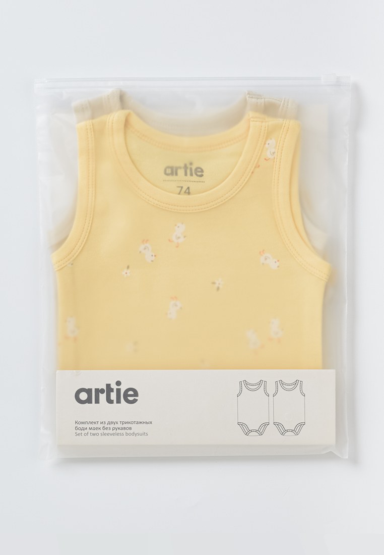 Боди 2 шт artie S25B14BM2-1503D/Желтый-бежевый - фото 5