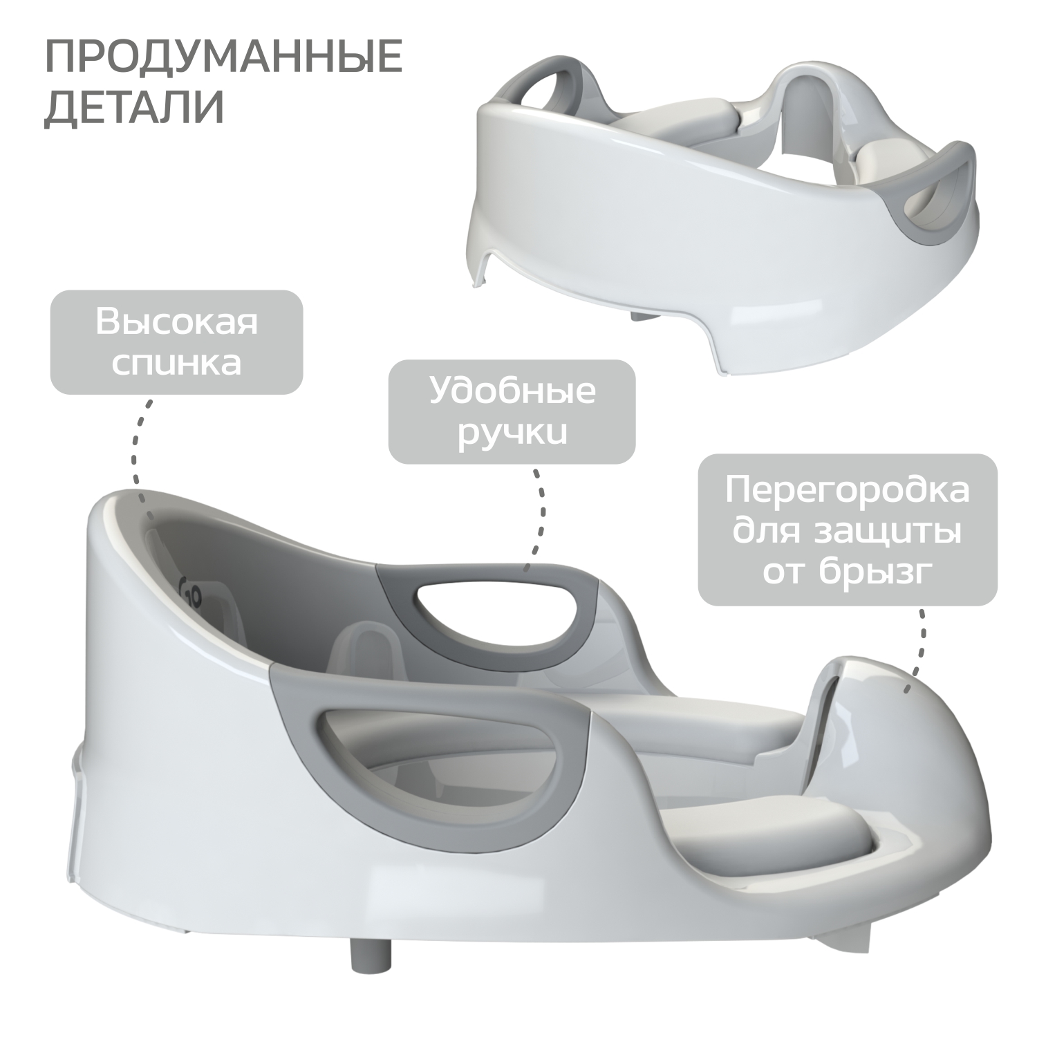 Накладка на унитаз BabyGo Royal Comfort серый - фото 4