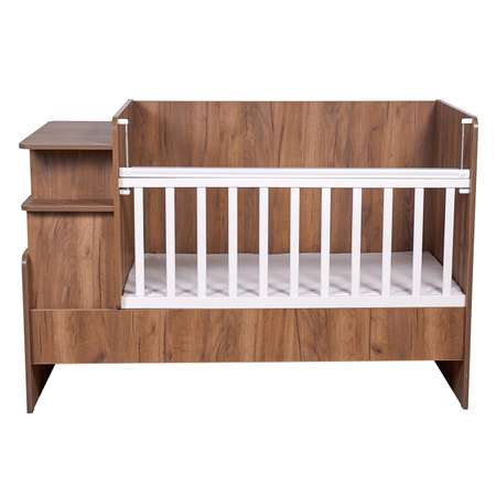 Детская кроватка Polini kids Ameli прямоугольная, без маятника (дуб, белый)