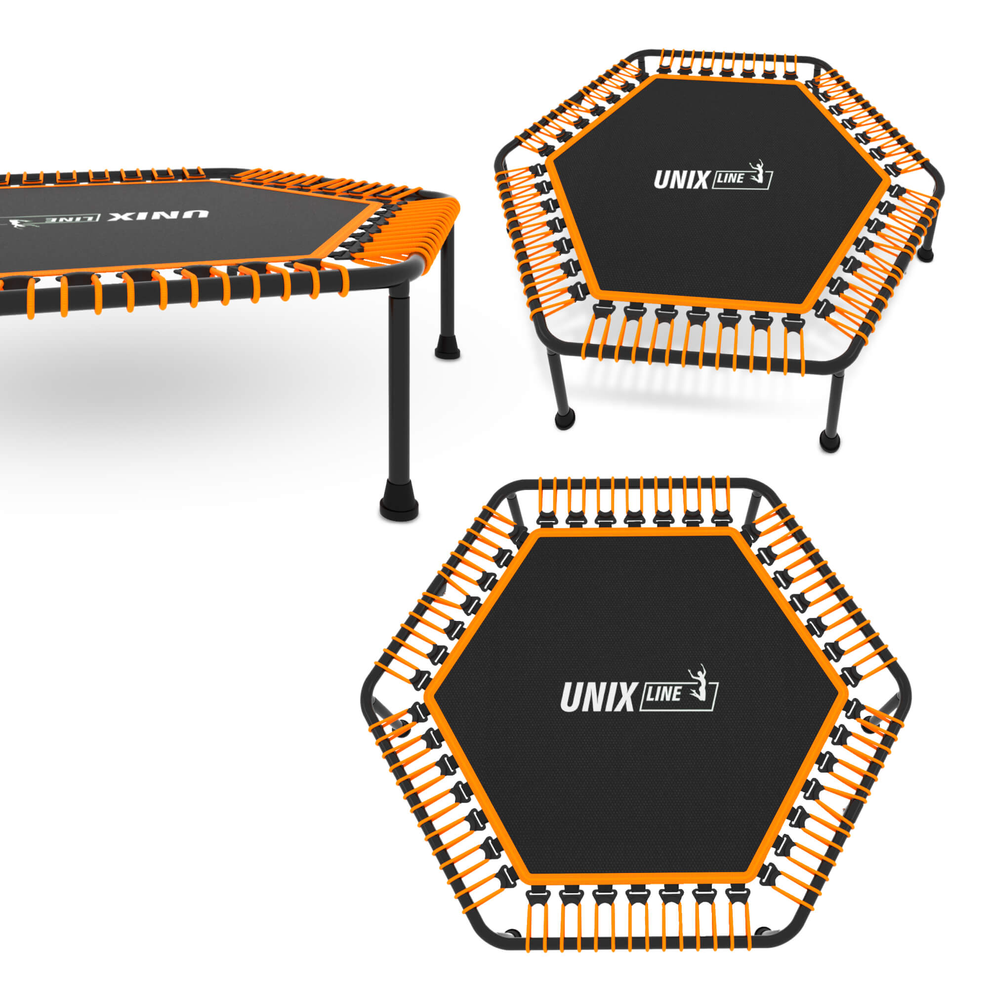 Батут Fitness Lite Orange UNIX line спортивный складной диаметр 125 см до 130 кг фитнес для джампинга - фото 19