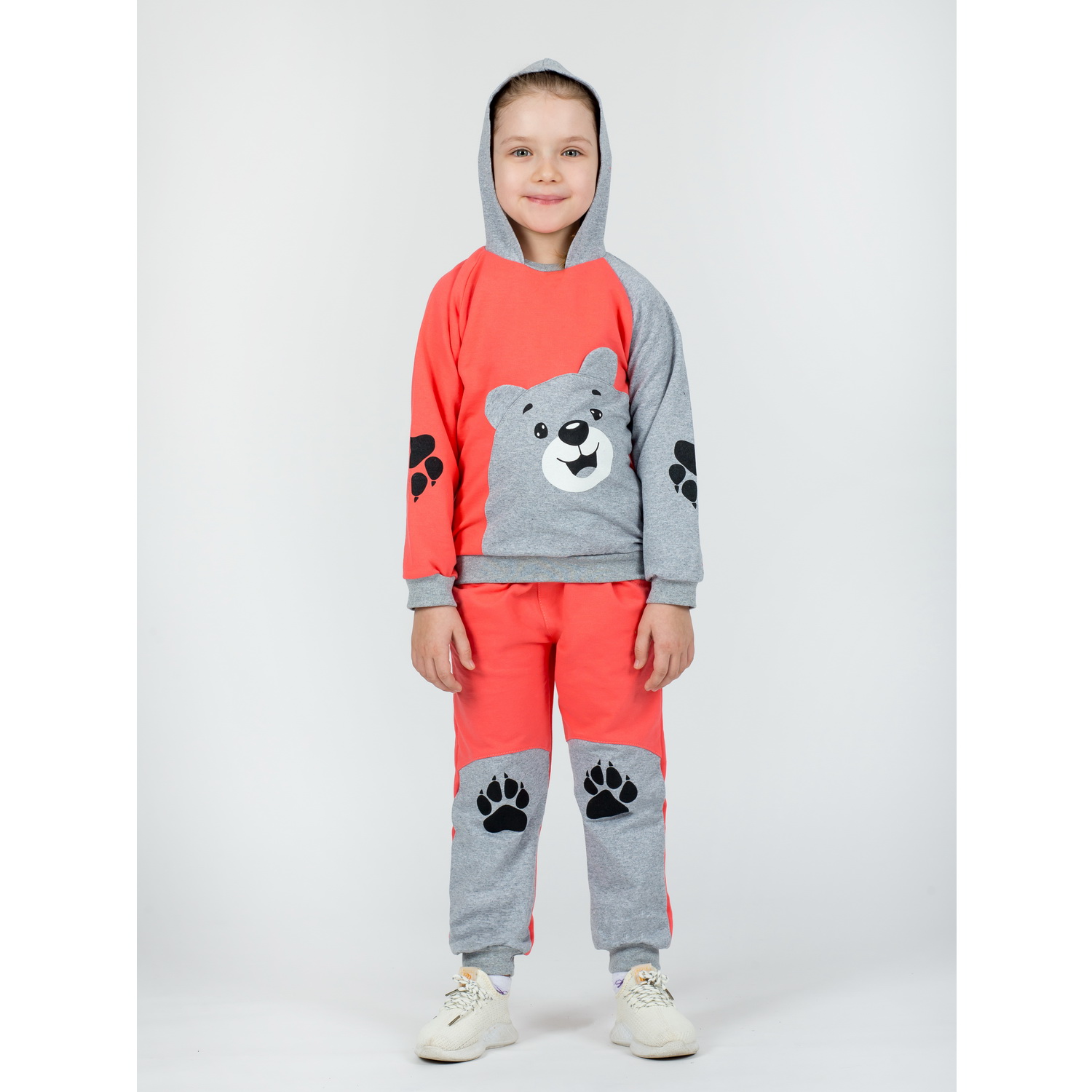Костюм KiMMi co К-1408746 коралл меланж мишка - фото 10