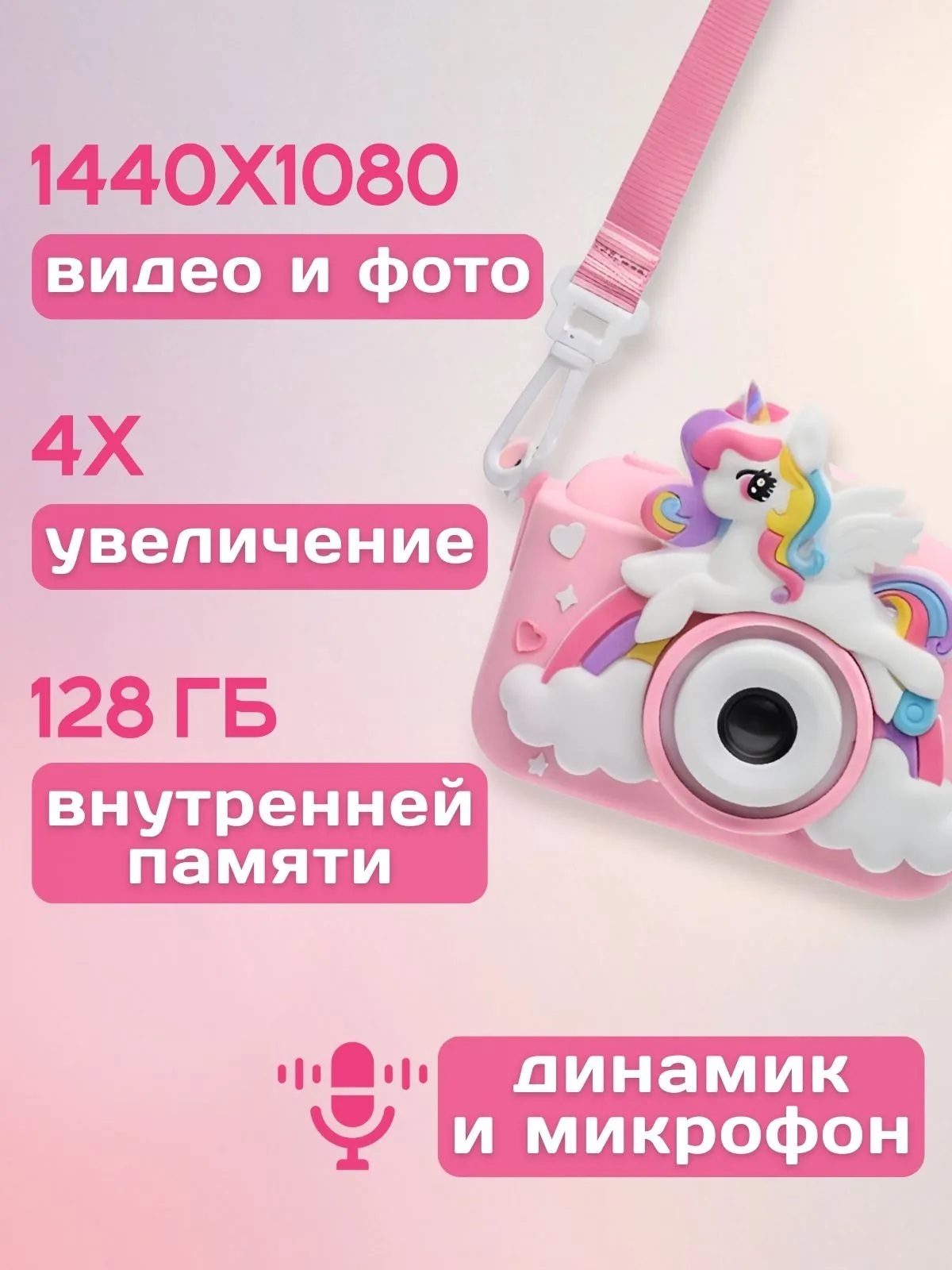 Цифровой фотоаппарат CASTLELADY Фотоаппарат детский Единорог - фото 12