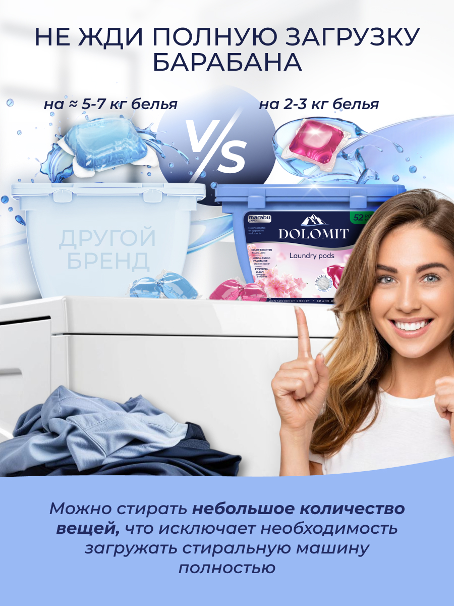 Капсулы для стирки MARABU Dolomit Вишня монморанси 52 шт. - фото 2