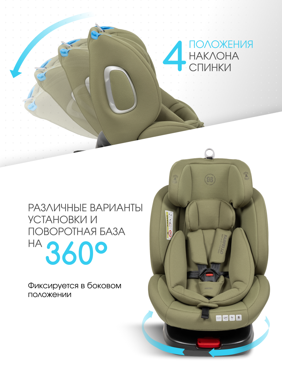 Автокресло Farfello YB102A Isofix 0+/1/2/3 (0-36 кг) зеленый - фото 2